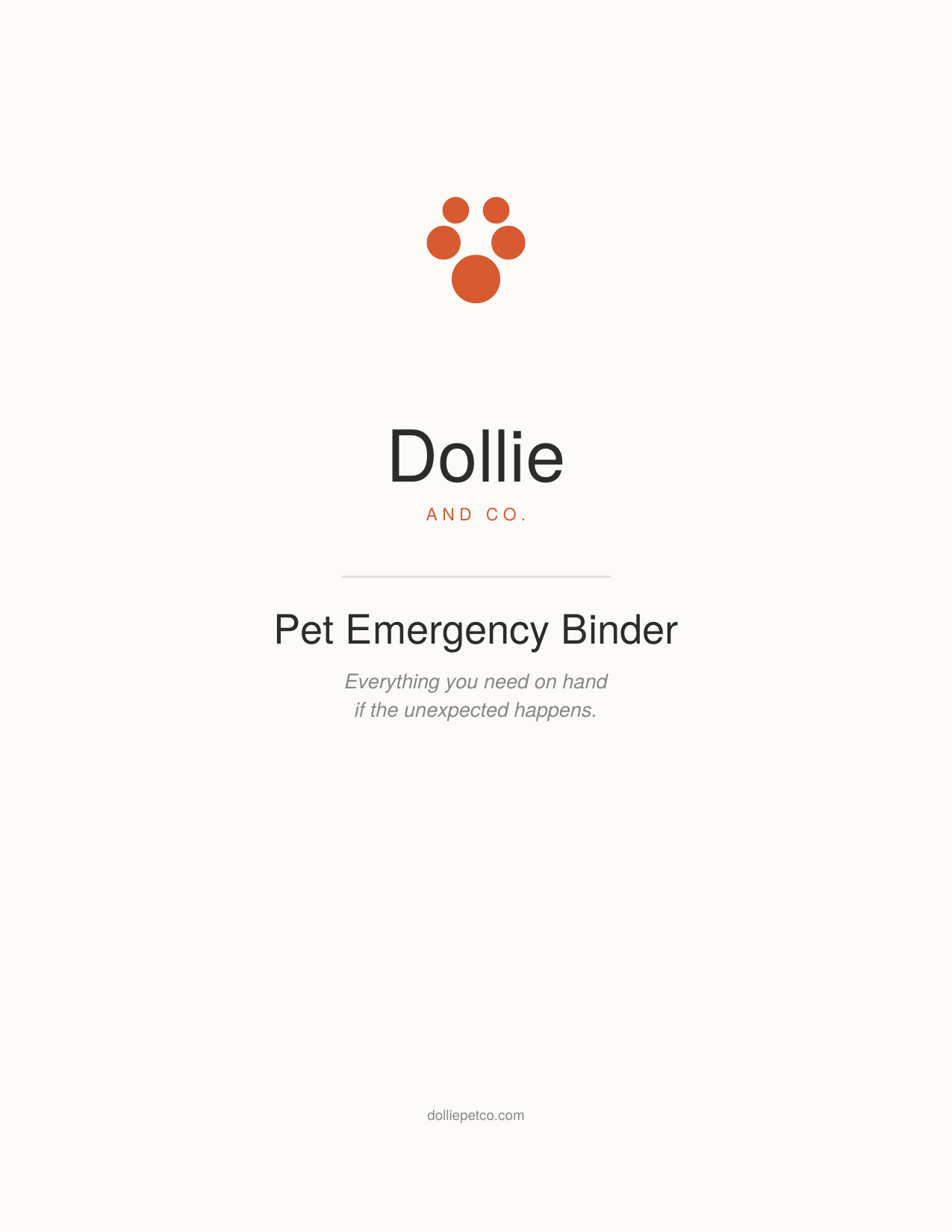 Pet Emergency Binder