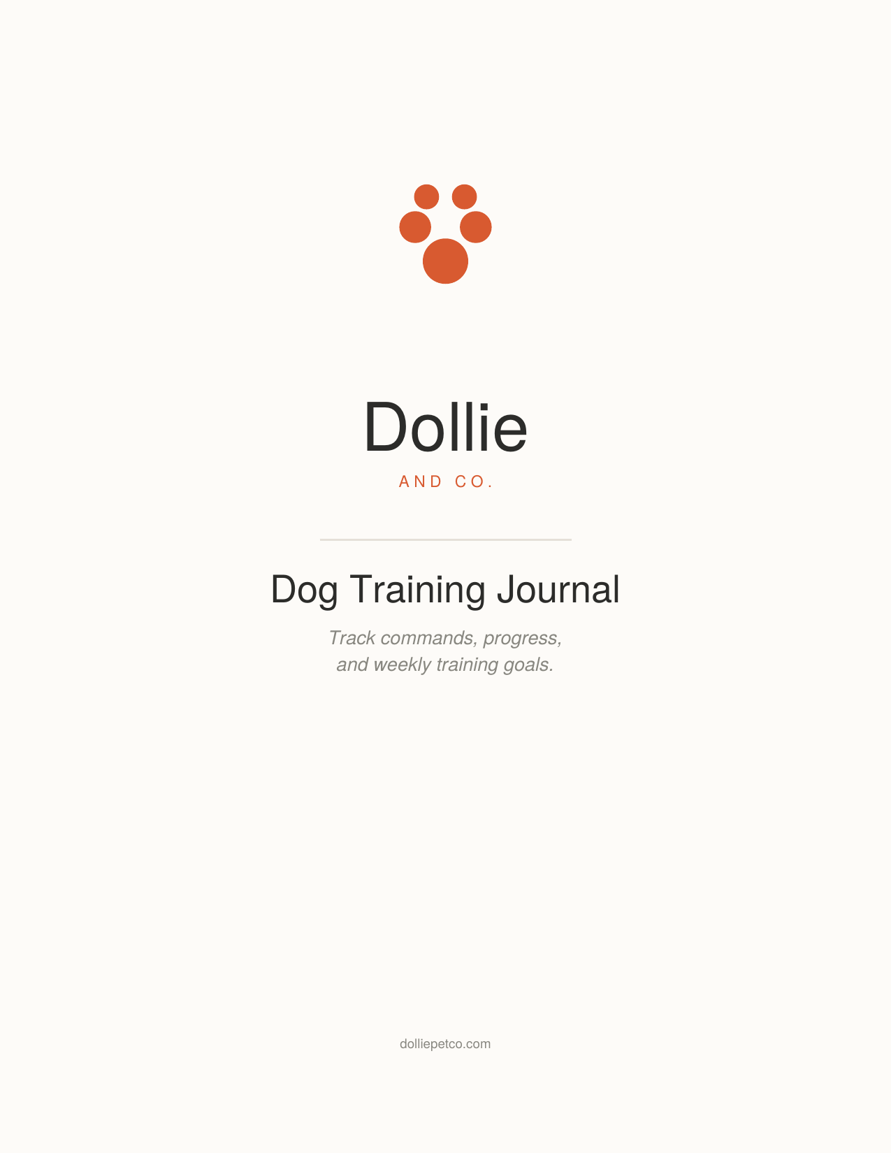 Dog Training Journal