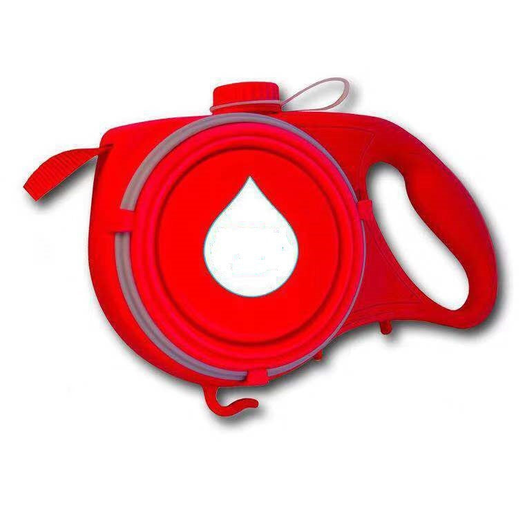 Portable Water Bottle Dog Leash - red