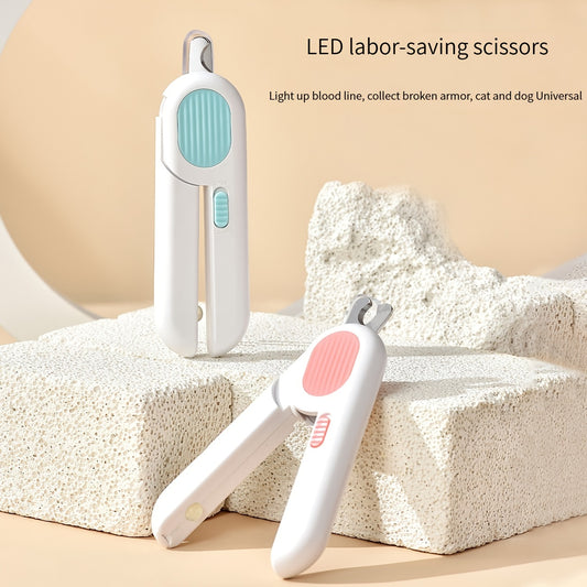 LED nail clipper and grinder for dogs and cats, front view