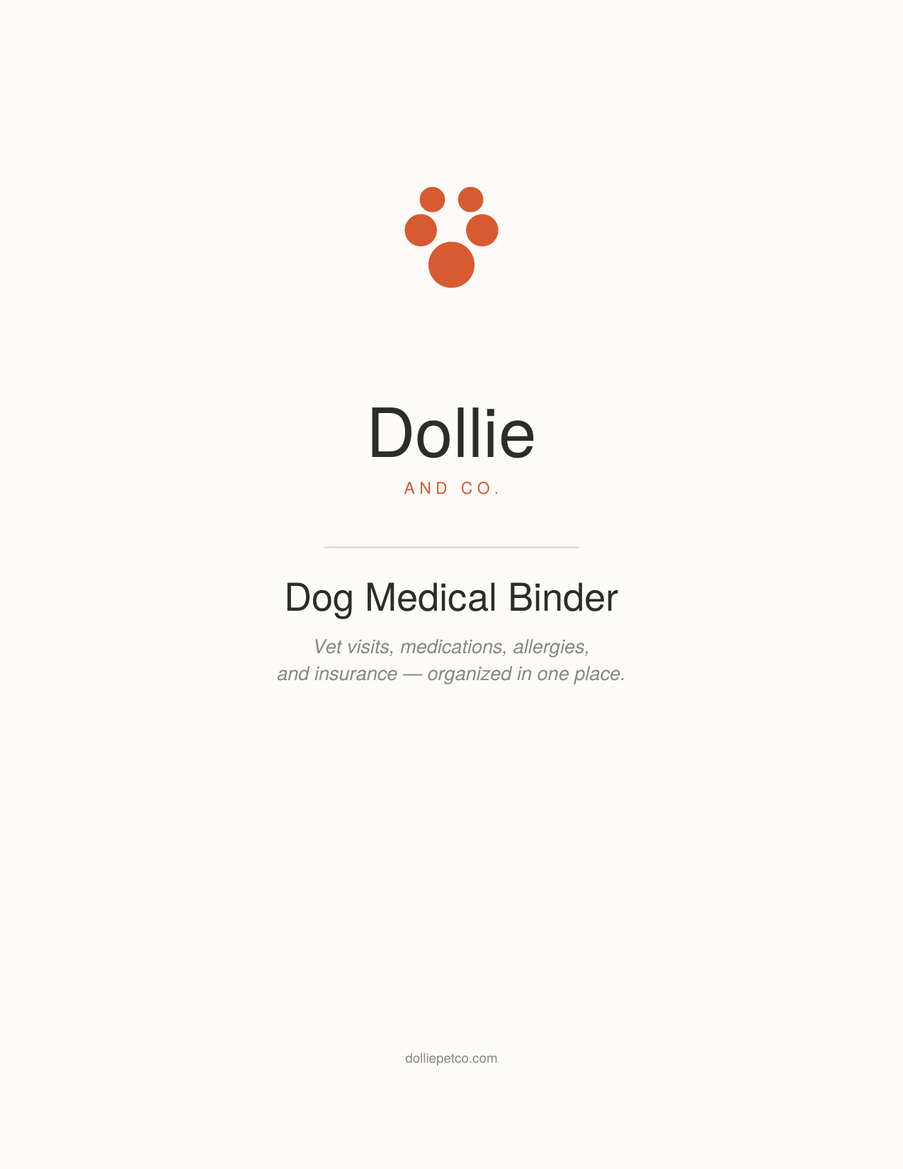 Dog Medical Binder